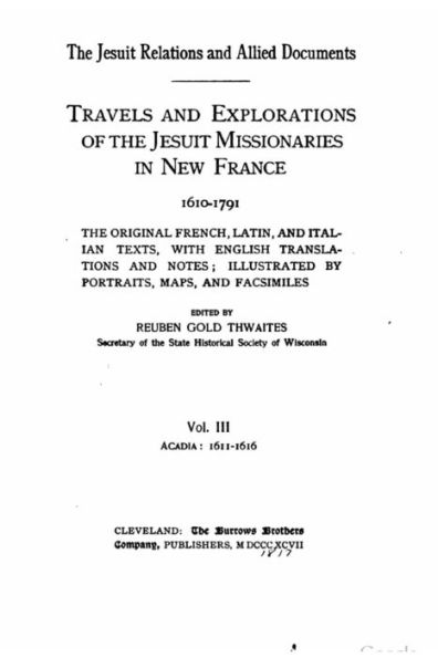 The Jesuit relations and allied documents - Vol. III