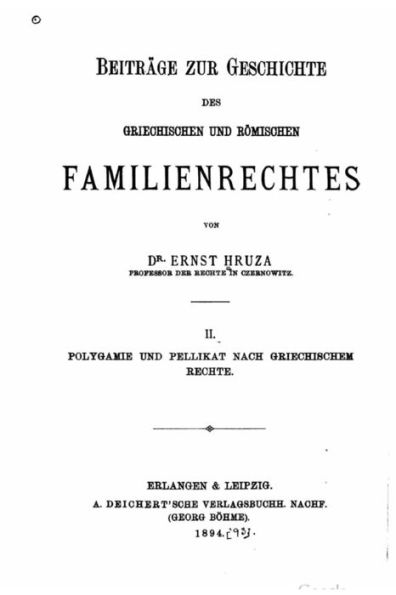 Beiträge zur Geschichte des griechischen und römischen Familienrechtes