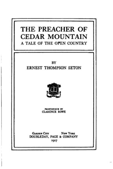 the Preacher of Cedar Mountain, A Tale Open Country