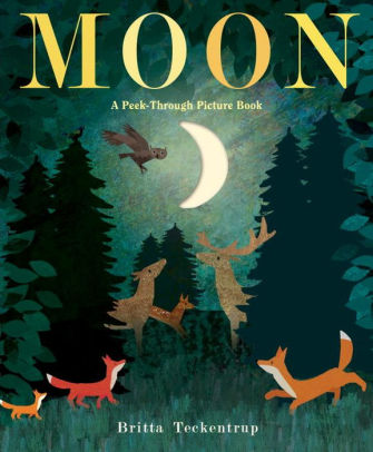 Moon A Peek Through Picture Book By Britta Teckentrup Hardcover