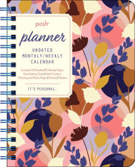 Title: Posh: Planner Undated Monthly/Weekly Calendar: Pink Silhouette Floral