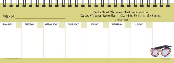 Women's Wit Undated Weekly Desk Pad Calendar