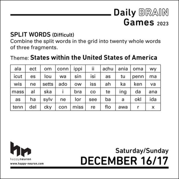 Barnes & Noble 2023 Daily Brain Games 2023 DaytoDay Calendar The Summit