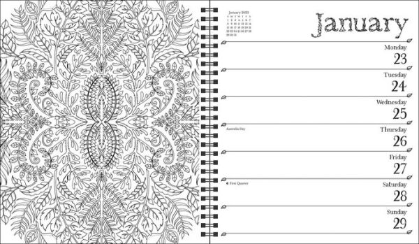 Johanna Basford 12-Month 2023 Coloring Weekly Planner Calendar: A