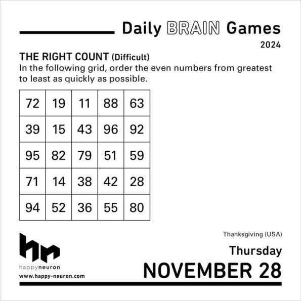 Daily Brain Games 2023 Day-to-Day Calendar: HAPPYneuron