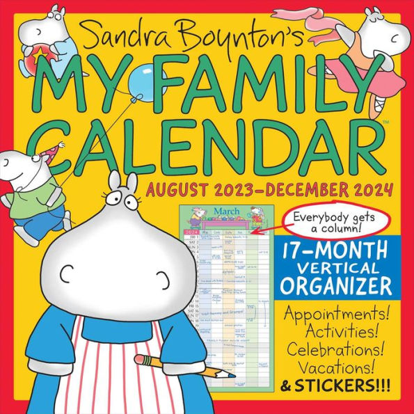 Sandra Boynton's My Family Calendar 17Month 20232024 Family Wall