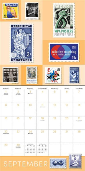 USPS Stamp Art 2024 Wall Calendar