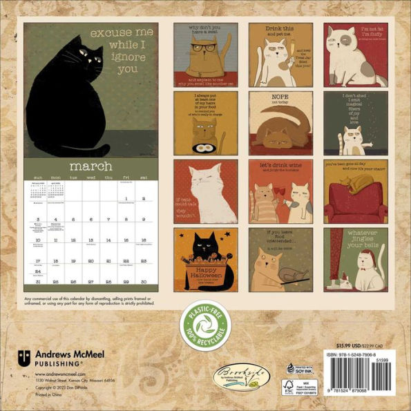 A Year of Snarky Cats 2024 Wall Calendar by Dan DiPaolo | Barnes & Noble®