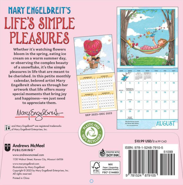Mary Engelbreit's 2024 Mini Wall Calendar Life's Simple Pleasures by