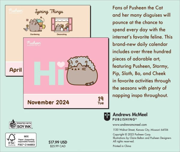 Pusheen 2024 DaytoDay Calendar by Claire Belton Barnes & Noble®