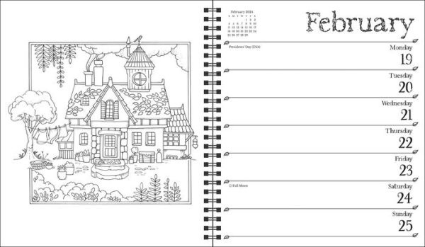 Johanna Basford 12-Month 2024 Coloring Weekly Planner Calendar: A