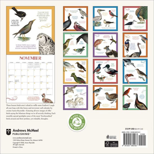 Effin' Birds 2024 Wall Calendar