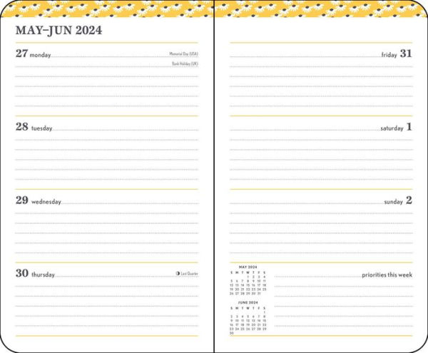 Posh 12-Month 2024 Monthly/Weekly Planner Calendar: Daisy Daydream