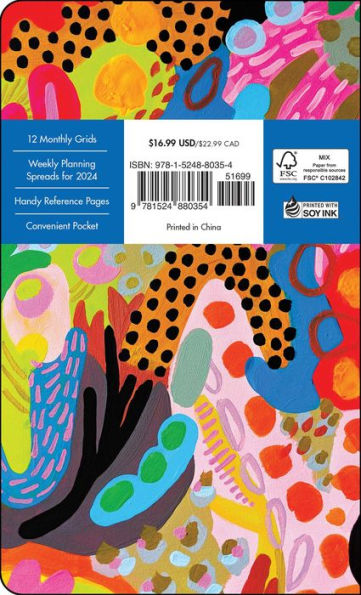 Posh 12-Month 2024 Monthly/Weekly Planner Calendar: Maximalist Abstract