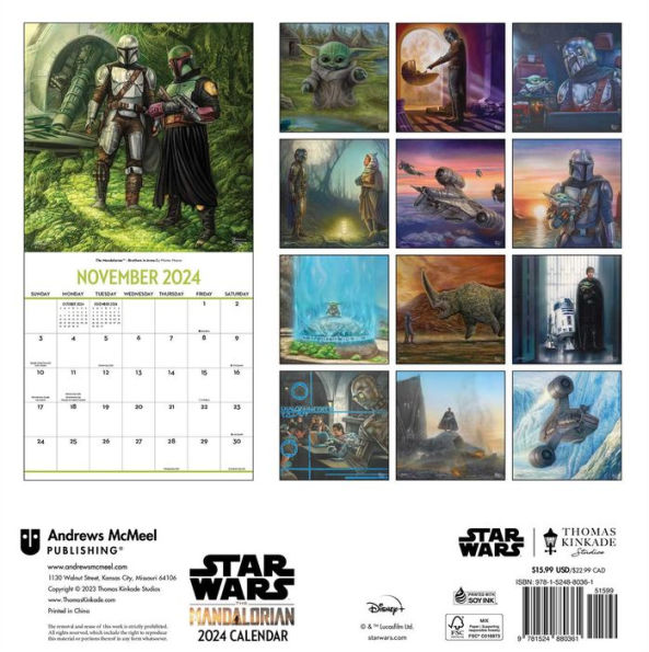 Wall Calendar: 2024 Star Wars: The Mandalorian - The Child Wall