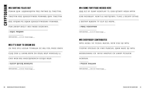 Brain Health Puzzles for Adults: Crosswords, Sudoku, and Other Puzzles That Give the Brain the Exercise It Needs