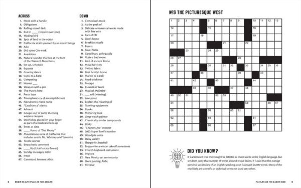 Brain Health Puzzles for Adults 2: Crosswords, Sudoku, and Other Puzzles That Give the Brain the Exercise It Needs