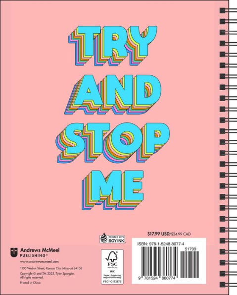 Try and Stop Me 16-Month 2023-2024 Weekly/Monthly Planner Calendar