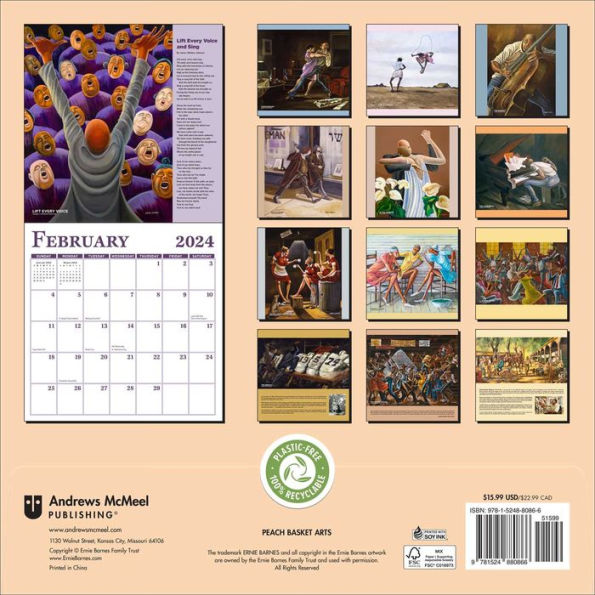 Ernie Barnes 2024 Wall Calendar by Ernie Barnes Estate Barnes & Noble®