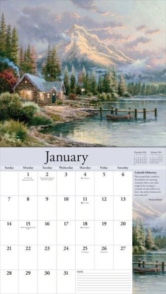 Thomas Kinkade Special Collector S Edition 2024 Deluxe Wall Calendar   9781524883485 P1 V1 S600x595 