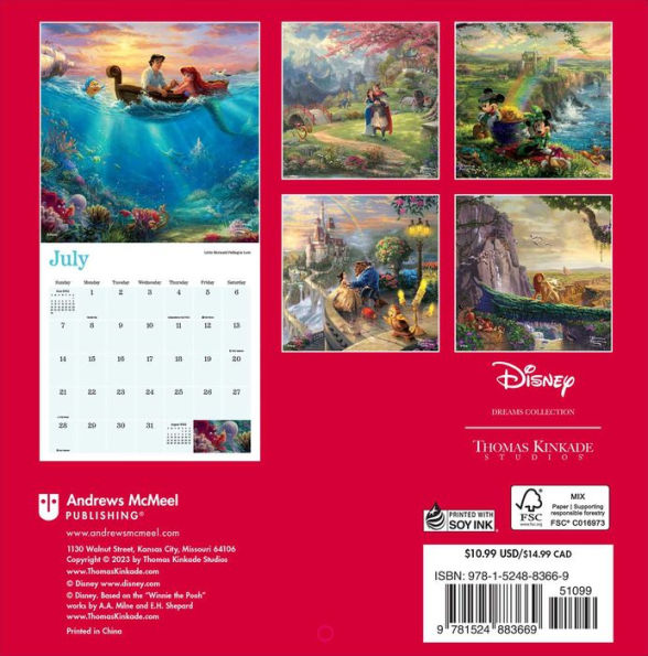 Disney Dreams Collection by Thomas Kinkade Studios 2024 Mini Wall