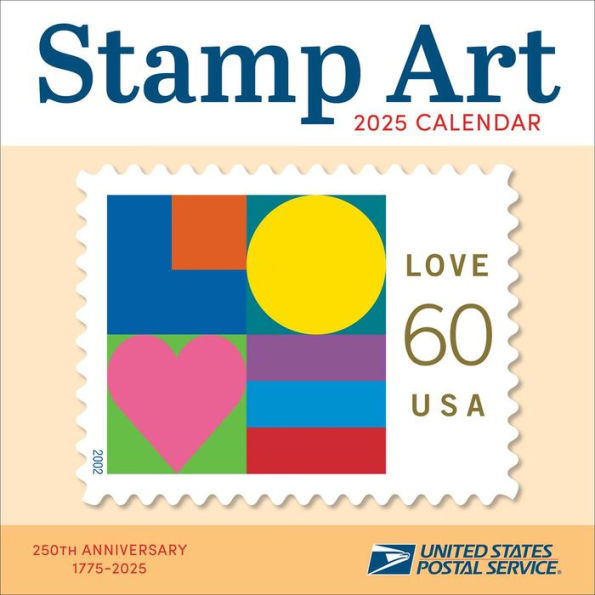 2025 United States Postal Service Stamp Art Wall Calendar