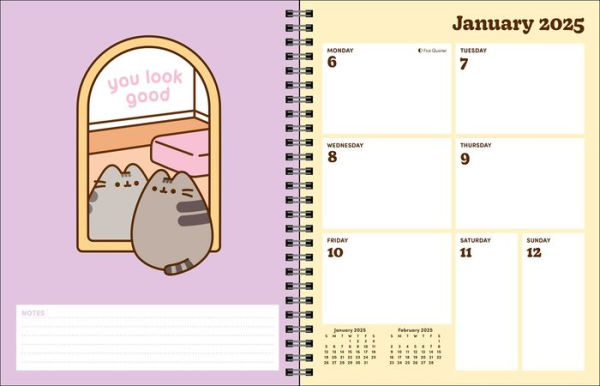 Pusheen 16-Month 2024-2025 Weekly/Monthly Planner Calendar