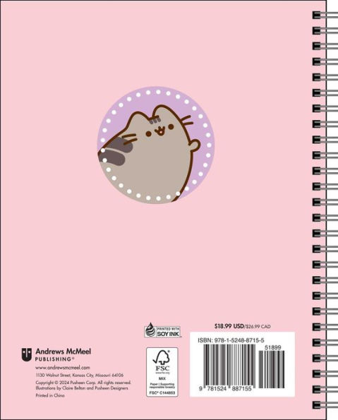 Pusheen 16-Month 2024-2025 Weekly/Monthly Planner Calendar