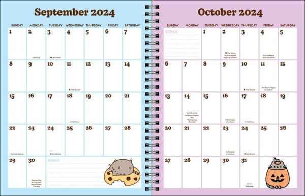 Pusheen 16-Month 2024-2025 Weekly/Monthly Planner Calendar