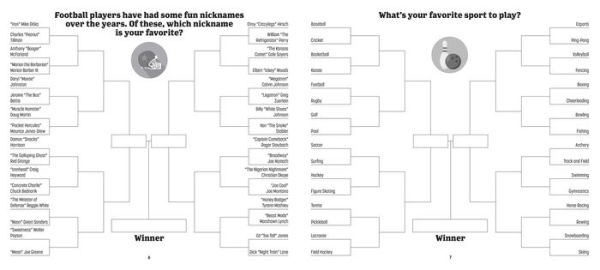 Bracketivity Sports: You Decide Who Wins!