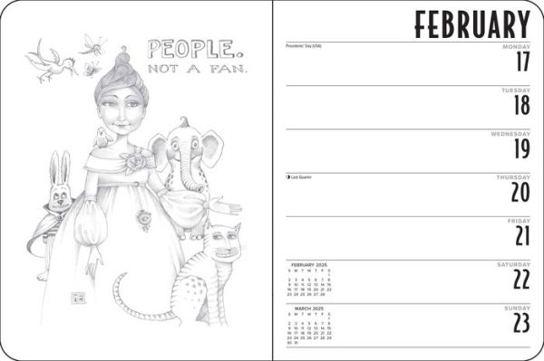 Mary EngelDark 12-Month 2025 Monthly/Weekly Planner Calendar