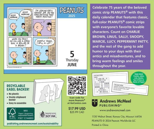 2025 Peanuts Day-to-Day Calendar