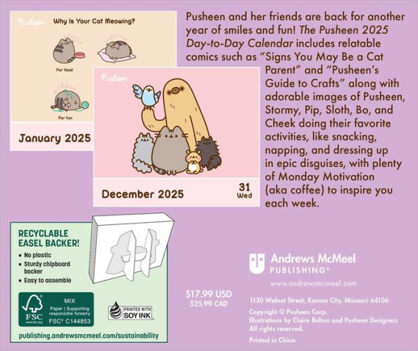 2025 Pusheen Day-to-Day Calendar