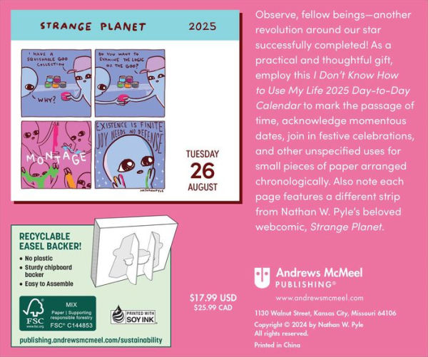 2025 Strange Planet Day-to-Day Calendar