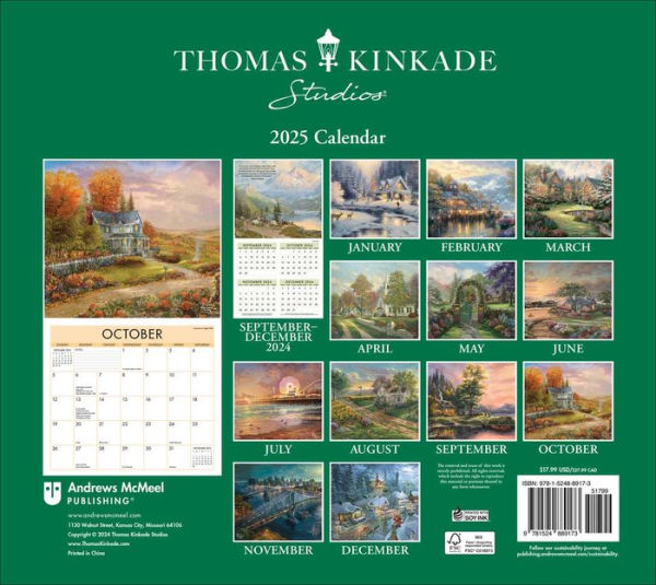 2025 Thomas Kinkade Studios Deluxe Wall Calendar