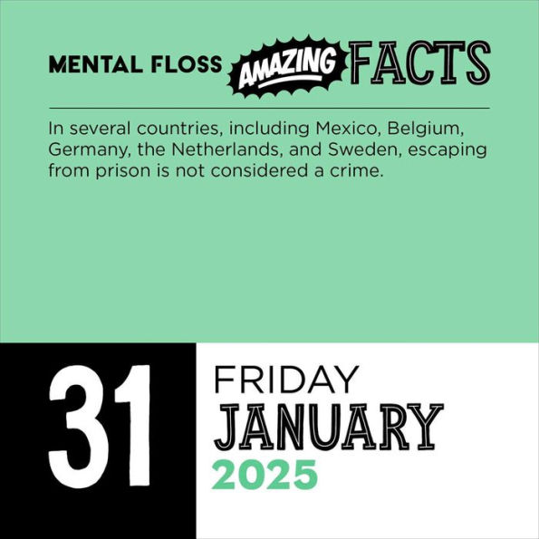 2025 Amazing Facts from Mental Floss Day-to-Day Calendar