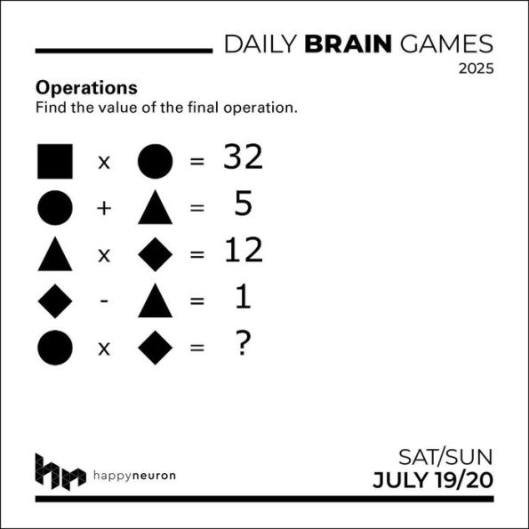 2025 Daily Brain Games Day-to-Day Calendar
