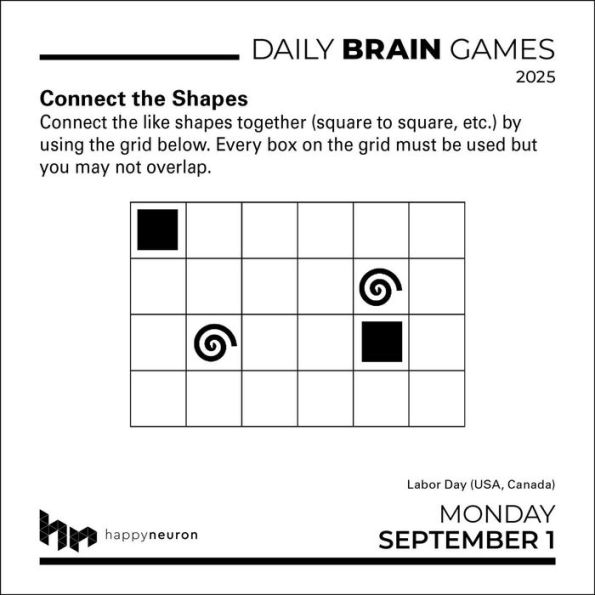 2025 Daily Brain Games Day-to-Day Calendar