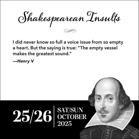 2025 Shakespearean Insults Day-to-Day Calendar