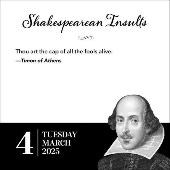 2025 Shakespearean Insults Day-to-Day Calendar