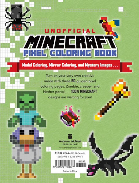 The Unofficial Minecraft Pixel Coloring Book: Volume 1