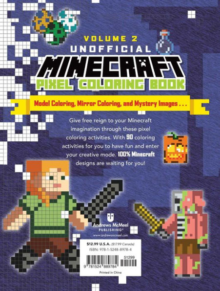 The Unofficial Minecraft Pixel Coloring Book: Volume 2