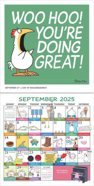 Sandra Boynton's Every Day's a Fabulous Holiday 2025 Wall Calendar