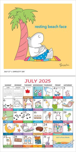 Sandra Boynton's Every Day's a Fabulous Holiday 2025 Wall Calendar