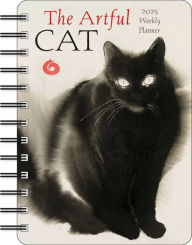 Title: The Artful Cat 2025 Weekly Planner Calendar: Brush and Ink Watercolor Paintings by Endre Penov c