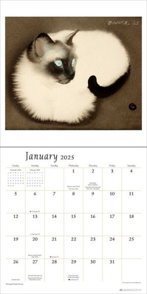 2025 Artful Cat Wall Calendar