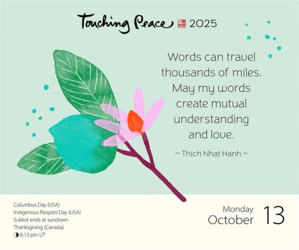 Thich Nhat Hanh 2025 DaytoDay Calendar Touching Peace by Thich Nhat