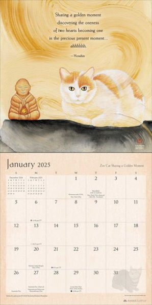 2025 Zen Cat Wall Calendar