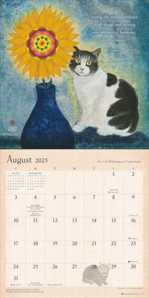 2025 Zen Cat Wall Calendar