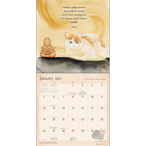 2025 Zen Cat Wall Calendar